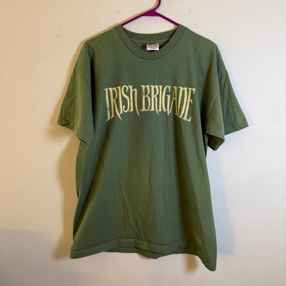 Bayside Irish Brigade Civil War History T-Shirt Green Mens XL Made in USA